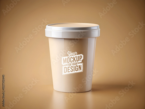 Empty Ice Cream Jar Mockup  Clean Glass Container