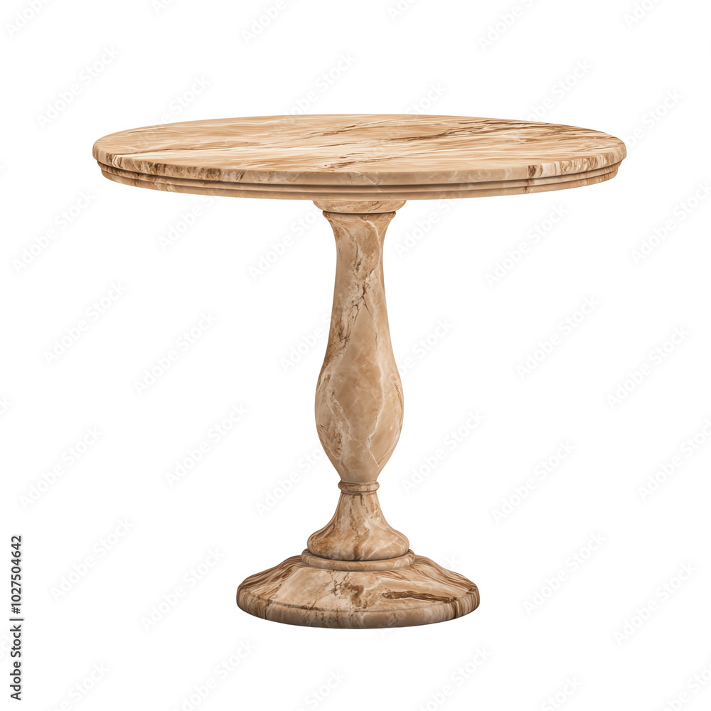 Wooden round table, white isolate background Wooden round table, white isolate background