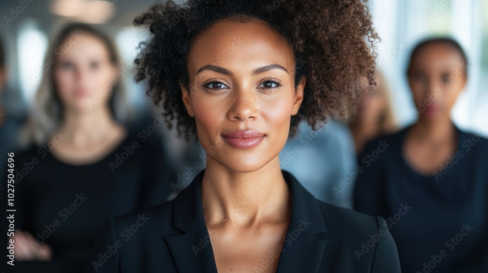 Obraz premium Businesswoman advocating for diversity, featuring a leader promoting inclusivity, equal opportunities, and diversity in the workplace, 