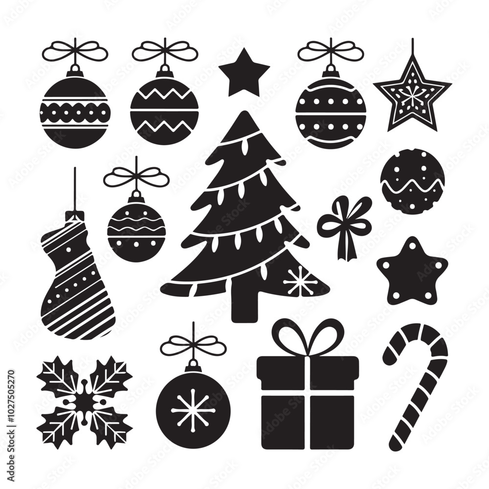 set of vector Christmas elements, Ornament Silhouettes collection
set of vector Christmas elements, Ornament Silhouettes collection