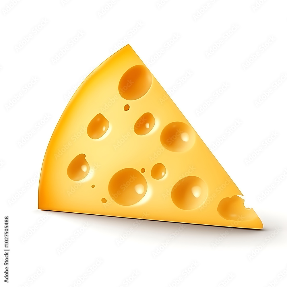 Piece of delicious cheese cut out Piece of delicious cheese cut out