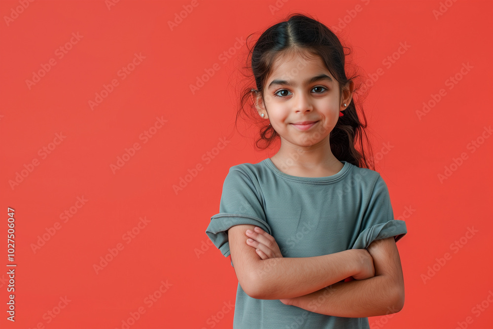 Obraz premium modern young india kid isolated color background
