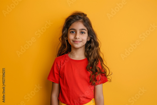 modern young india kid isolated color background