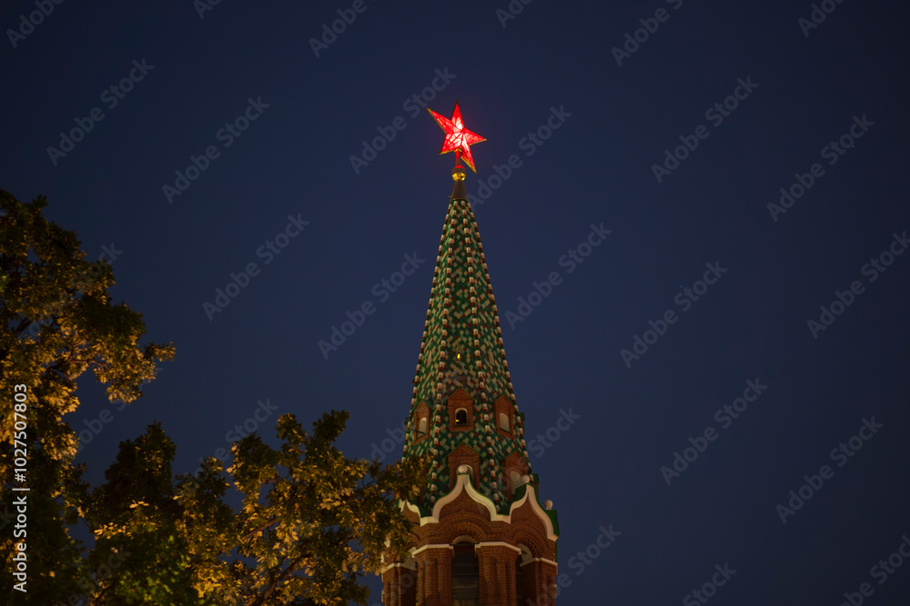 Fototapeta premium Moscow, Night Kremlin.The greatness of Moscow.