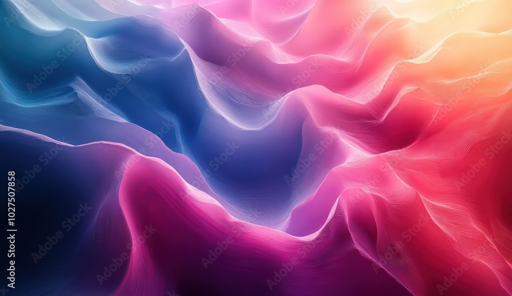 Obraz premium Abstract waves of color blending seamlessly in a vibrant gradient landscape