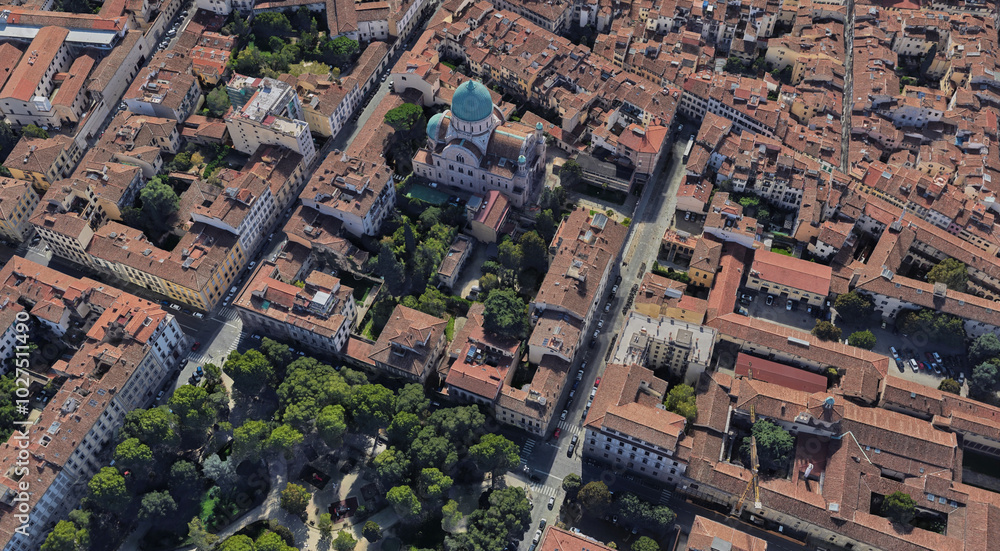 Obraz premium Italy, Florence, bird's-eye view, in summer