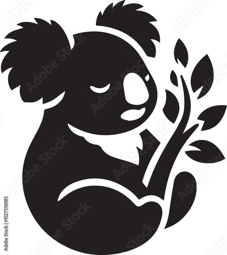 Koala silhouette vector photo