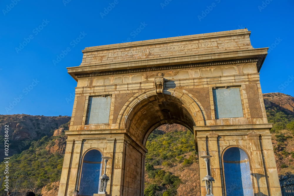 Fototapeta premium Hartbeespoort dam wall and tunnel in north west province south africa