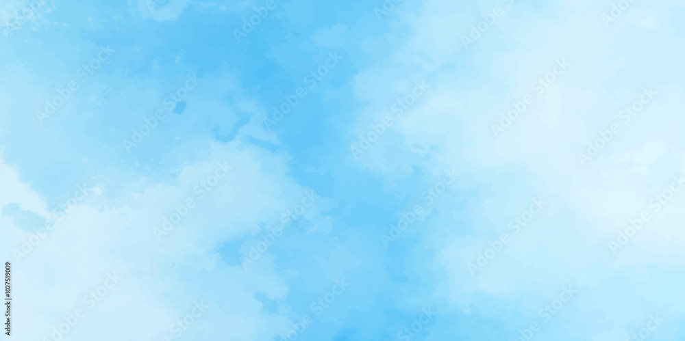 Obraz premium Abstract soft sky blue watercolor sky and clouds. grunge tint light blue watercolor background. Hand painted light blue background with watercolor. 
