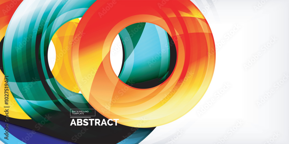 Bright colorful circles with light effects. Abstract background Bright colorful circles with light effects. Abstract background
