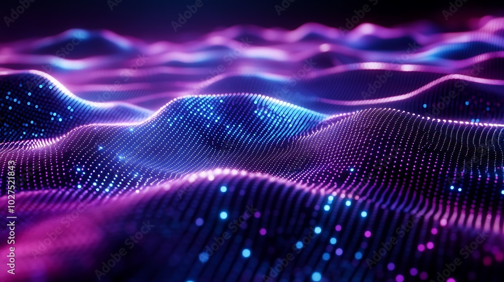 Abstract purple and blue glowing wave of light. Abstract purple and blue glowing wave of light.