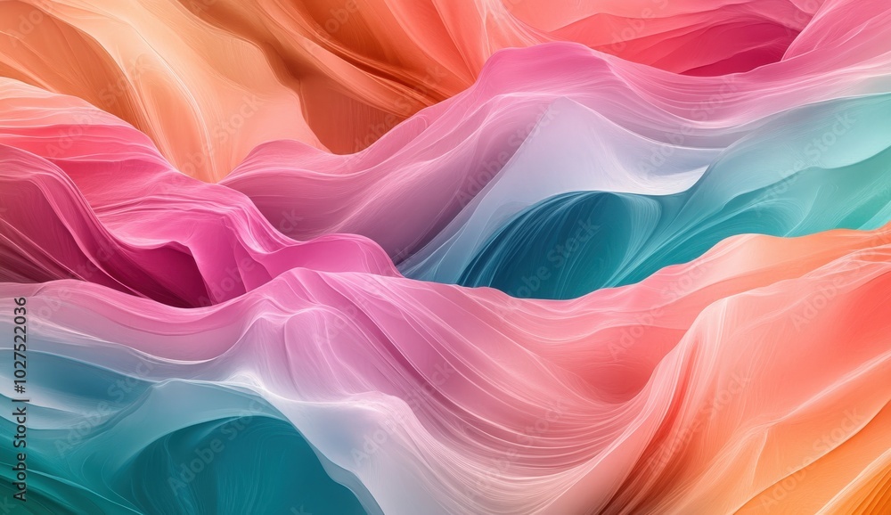Vibrant abstract waves of pink and blue colors flowing harmoniously Vibrant abstract waves of pink and blue colors flowing harmoniously