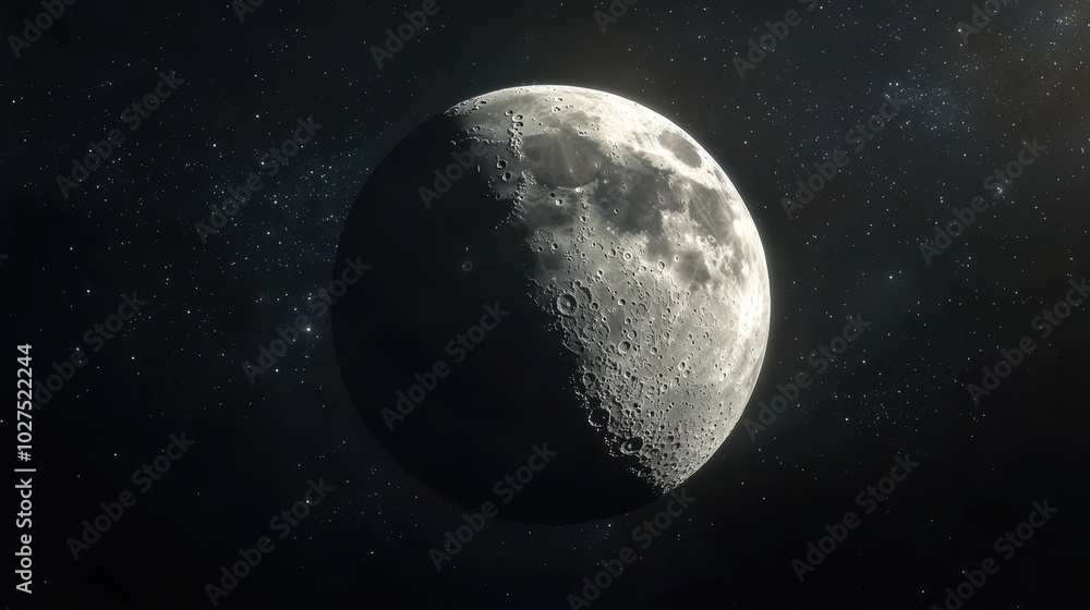 Majestic Moon in Dark Sky with Clear View Majestic Moon in Dark Sky with Clear View