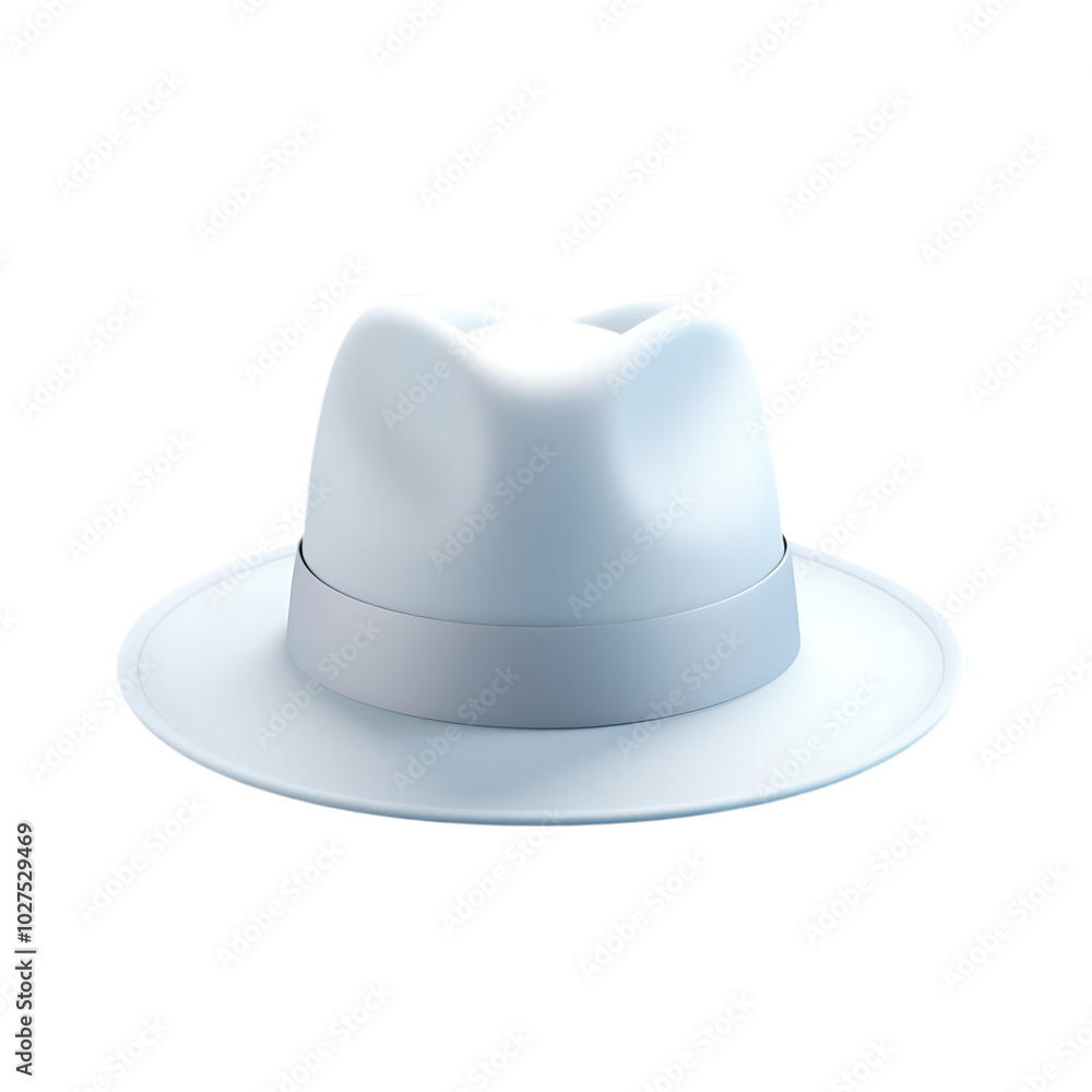 Stylish White Fedora Hat: A fashionable white fedora hat perfect for any occasion, presented in a high-quality PNG format with a transparent backdrop for versatile use Stylish White Fedora Hat: A fashionable white fedora hat perfect for any occasion, presented in a high-quality PNG format with a transparent backdrop for versatile use