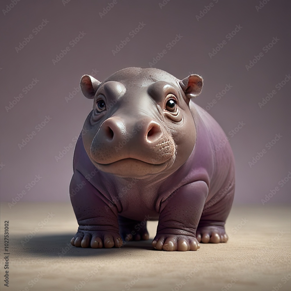 Cartoon pink hippopotamus piggy bank isolated on white background, perfect for children's toys or illustrations Cartoon pink hippopotamus piggy bank isolated on white background, perfect for children's toys or illustrations