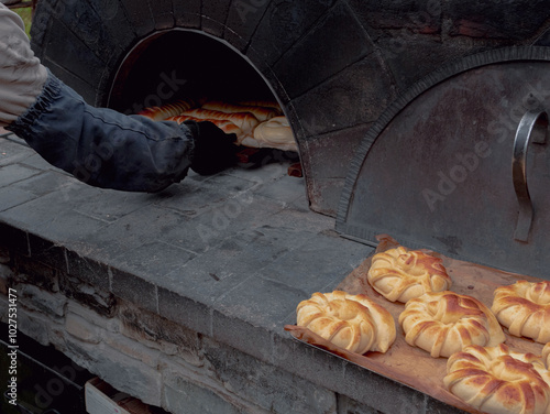 Buns from an outdoor oven