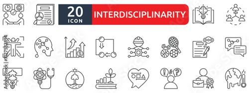 Interdisciplinarity icon set
