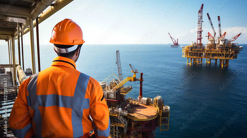 Workers on Offshore Oil Platform Workers on Offshore Oil Platform