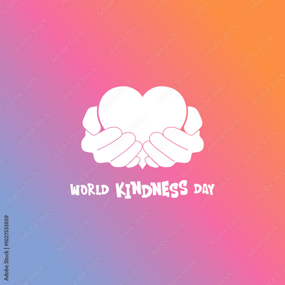 Design with an illustration of a hand carrying a love symbol. suitable for a World Kindness Day poster Design with an illustration of a hand carrying a love symbol. suitable for a World Kindness Day poster