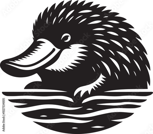 Platypus silhouette vector photo