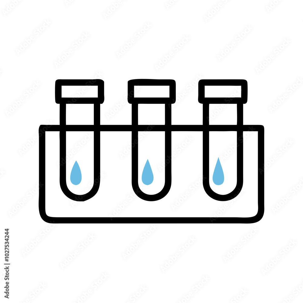 Multiple blood vials icon in minimalist design for medical testing Multiple blood vials icon in minimalist design for medical testing