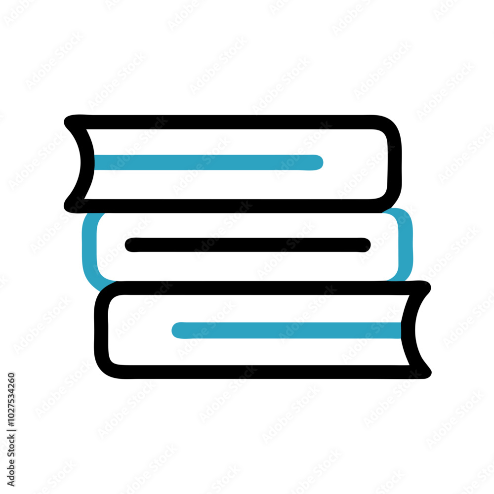 Stack of books icon in minimalist design for education and learning Stack of books icon in minimalist design for education and learning