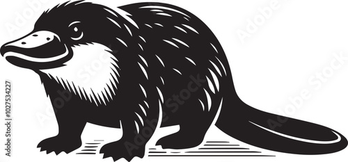 Platypus silhouette vector photo