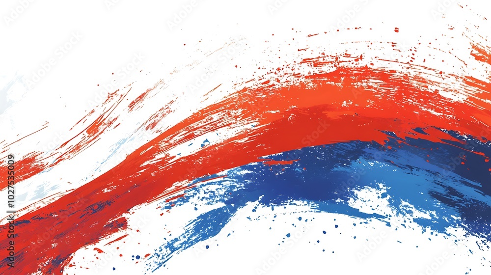 Abstract red, white, and blue paint strokes with a white background. Abstract red, white, and blue paint strokes with a white background.