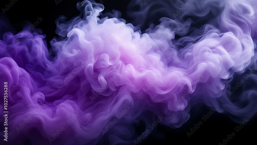a mesmerizing swirl of purple and white smoke against a dark background, creating a visually captivating and ethereal effect a mesmerizing swirl of purple and white smoke against a dark background, creating a visually captivating and ethereal effect
