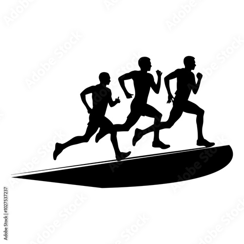 group of people on the road  run 