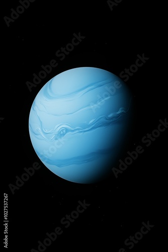 Planet Neptune illustration, vibrant blue gas giant, outer space, dark background, astronomy, solar system, science, space exploration photo