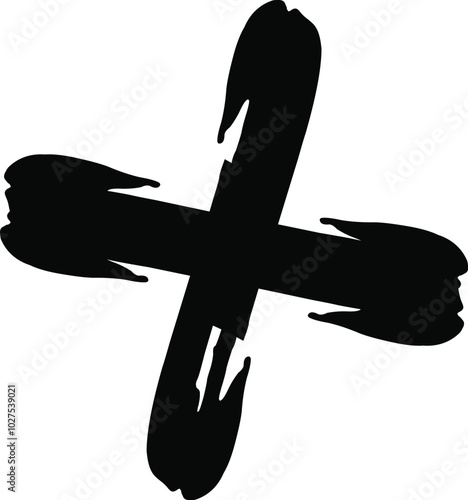 Hand drawn christian cross symbol
