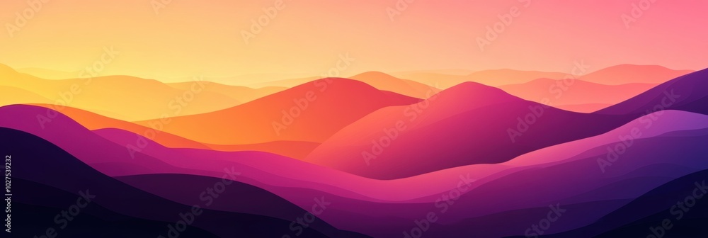 Abstract Sunset Mountain Landscape Background Digital Art Colorful Gradient Nature Des Abstract Sunset Mountain Landscape Background Digital Art Colorful Gradient Nature Des