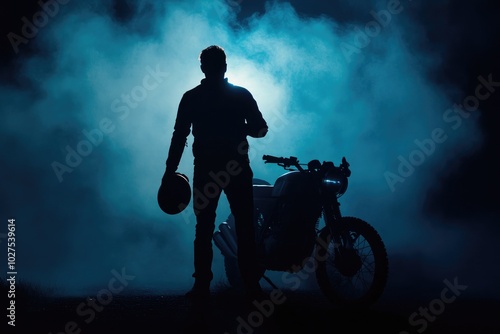 Mysterious Rider Amidst the Fog