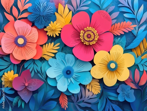 Wallpaper Mural Vibrant and strikingly colored floral blooms, Colorful and vivid flower blossoms Torontodigital.ca