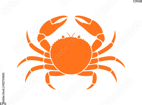 Crab logo. Isolated crab on white background