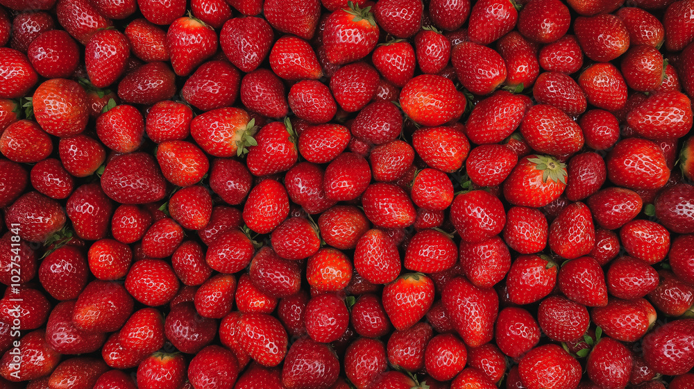 A top view of fresh strawberries A top view of fresh strawberries