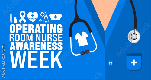 Operating Room Nurse Awareness Week background or banner design template is observed every year in November. Holiday concept. Template for card, poster, placard, template.
