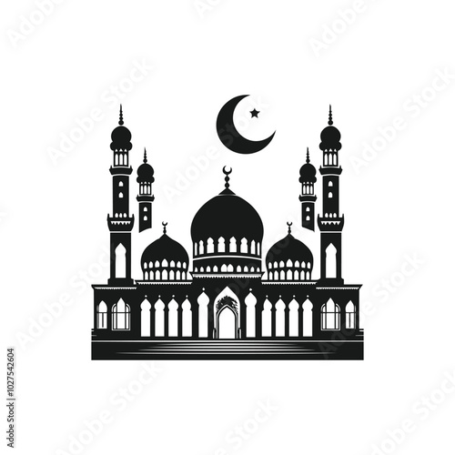 mosque silhouette vector art