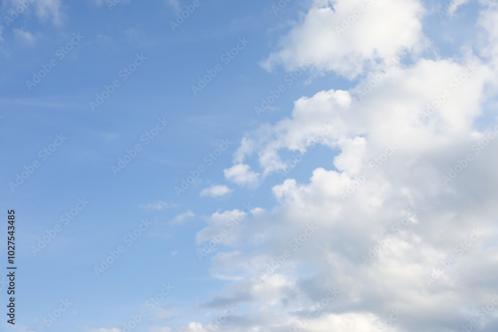 Beautiful view of blue sky with fluffy clouds Beautiful view of blue sky with fluffy clouds