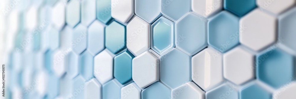 Abstract Hexagon Pattern Blue and White Geometric Background Abstract Hexagon Pattern Blue and White Geometric Background