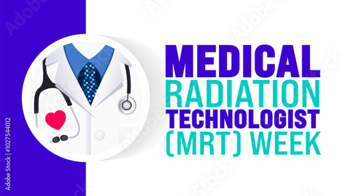 Medical Radiation Technologist MRT Week background or banner design template is observed every year in November. Holiday concept. Template for card, poster, placard, template.