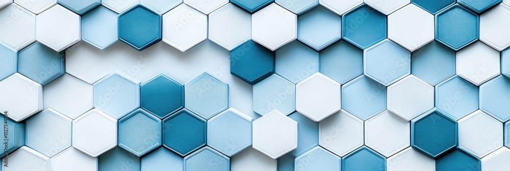 Abstract Hexagon Pattern Background Blue and White Geometric Design Abstract Hexagon Pattern Background Blue and White Geometric Design