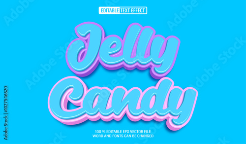 Editable 3d text style effect - Jelly Candy text effect Template