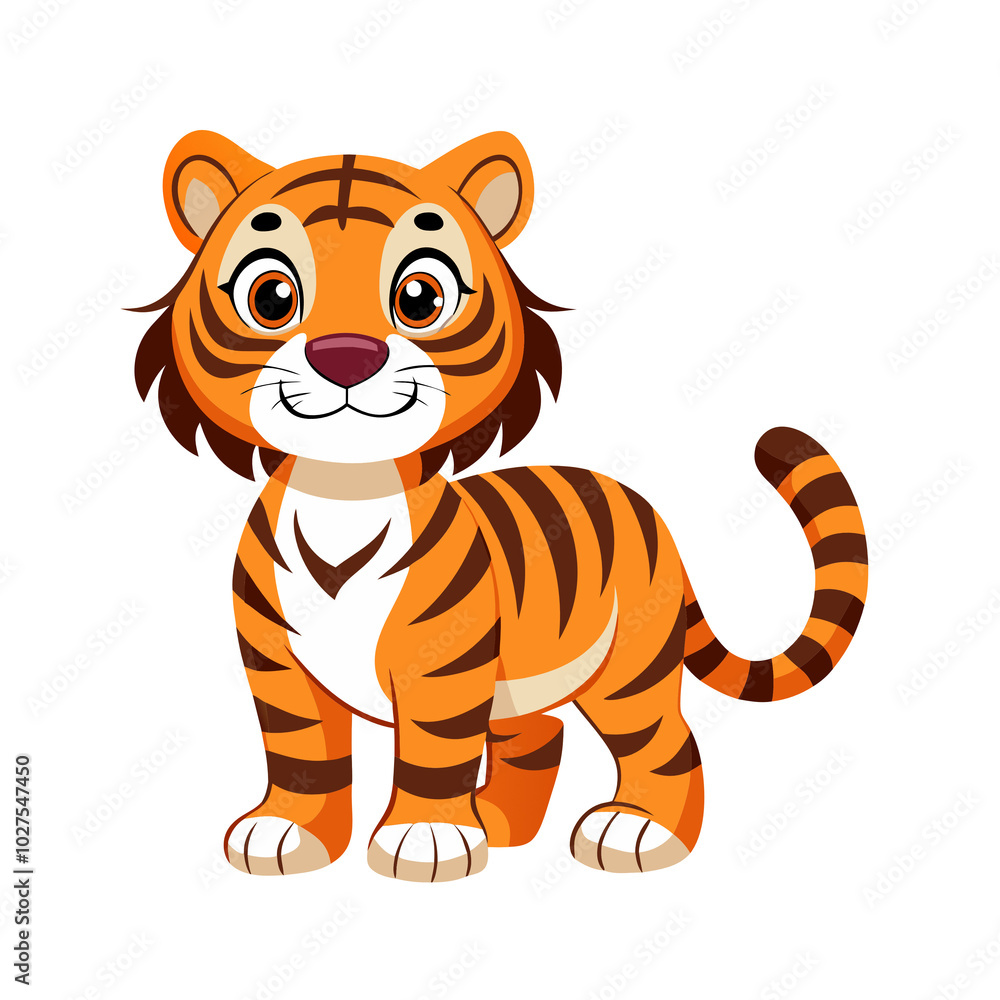 Cute Tiger Cartoon Wild Animals Illustration Cute Tiger Cartoon Wild Animals Illustration