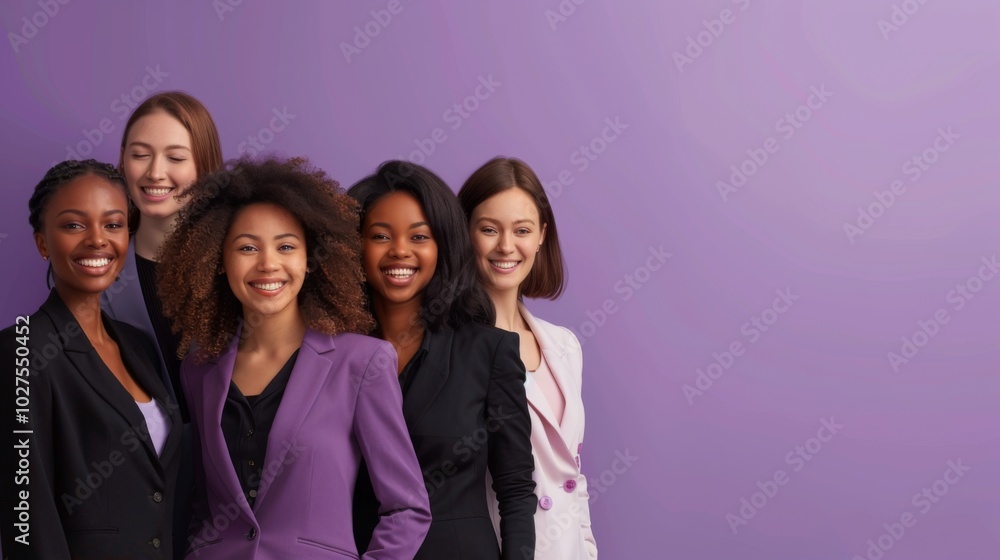 A group of women are smiling for the camera. They are all wearing pink clothing. Scene is happy and friendly A group of women are smiling for the camera. They are all wearing pink clothing. Scene is happy and friendly