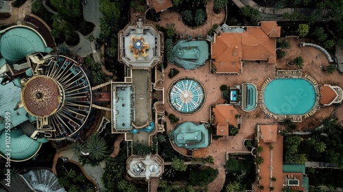 Aerial View of Resort Pool and Surroundings