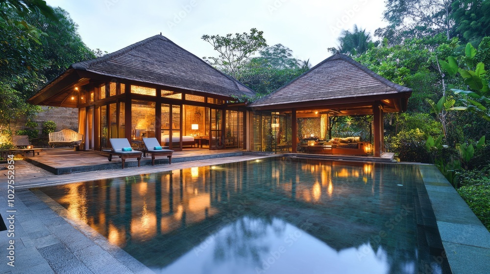 Serene Tropical Villa with Pool in Lush Garden Setting Serene Tropical Villa with Pool in Lush Garden Setting
