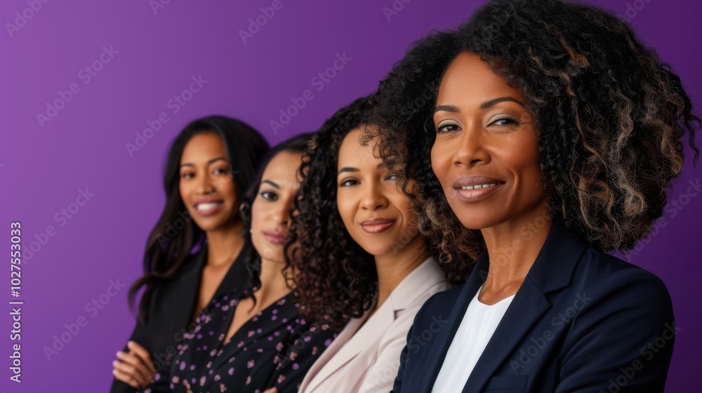 A group of women are smiling for the camera. They are all wearing pink clothing. Scene is happy and friendly A group of women are smiling for the camera. They are all wearing pink clothing. Scene is happy and friendly