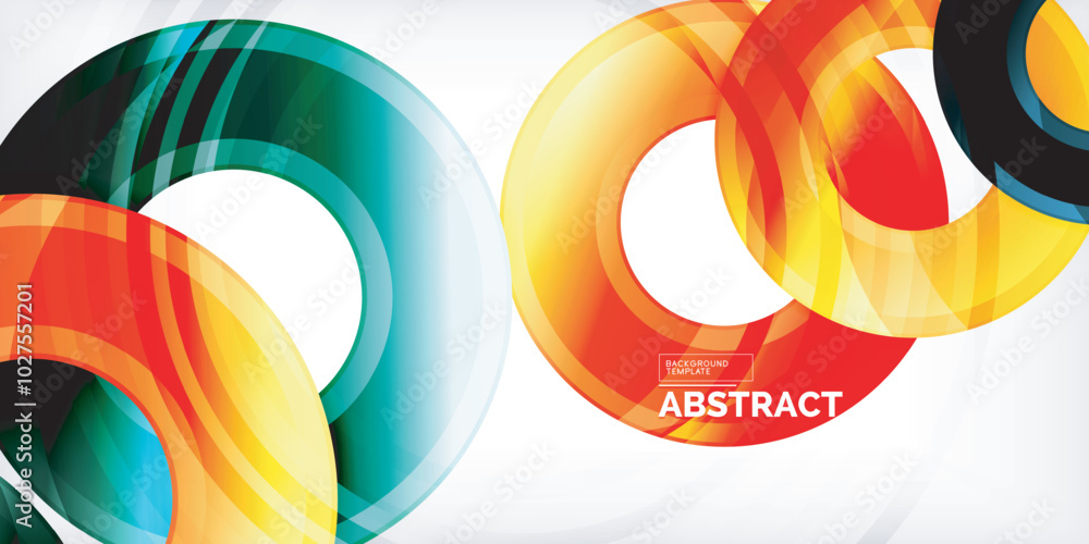 Bright colorful circles with light effects. Abstract background Bright colorful circles with light effects. Abstract background